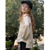 Arshiner Girls Crewneck Sweatshirt Long Sleeve Pullover Tops Drop Shoulder Sweatshirts Side Split(Khaki)