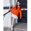 Arshiner Girls Crewneck Sweatshirt Long Sleeve Pullover Tops Drop Shoulder Sweatshirts Side Split(Orange)