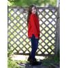 Arshiner Girls Crewneck Sweatshirt Long Sleeve Pullover Tops Drop Shoulder Sweatshirts Side Split(Red)