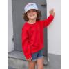 Arshiner Girls Crewneck Sweatshirt Long Sleeve Pullover Tops Drop Shoulder Sweatshirts Side Split(Red)