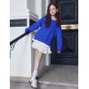 Arshiner Girls Crewneck Sweatshirt Long Sleeve Pullover Tops Drop Shoulder Sweatshirts Side Split(Royal Blue)