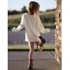 Arshiner Girls Crewneck Sweatshirt Long Sleeve Pullover Tops Drop Shoulder Sweatshirts Side Split(White)
