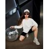 Arshiner Girls Crewneck Sweatshirt Long Sleeve Pullover Tops Drop Shoulder Sweatshirts Side Split(White)