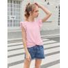 Arshiner Girls Shirt – Short-Sleeve Twist Front T-Shirt for Girls with Cute Flying Sleeves – Summer Blouse Tunic Tee Tops(Pink)