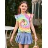 Arshiner Girls Shirt – Short-Sleeve Twist Front T-Shirt for Girls with Cute Flying Sleeves – Summer Blouse Tunic Tee Tops(Tie Dye Bee)