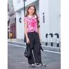 Arshiner Girls Shirt – Short-Sleeve Twist Front T-Shirt for Girls with Cute Flying Sleeves – Summer Blouse Tunic Tee Tops(Tie Dye Heart)