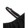 Arshiner Girls Two Piece Swimsuit Ruffles Flounce Printed Bikini Set Swimwear Girl Bathing Suits with Chest Pad(Black)