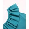 Arshiner Girls Two Piece Swimsuit Ruffles Flounce Printed Bikini Set Swimwear Girl Bathing Suits with Chest Pad(Blue Green)