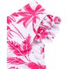 Arshiner Girls Two Piece Swimsuit Ruffles Flounce Printed Bikini Set Swimwear Girl Bathing Suits with Chest Pad(Deep Pink – Tree)