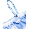 Arshiner Girls Two Piece Swimsuit Ruffles Flounce Printed Bikini Set Swimwear Girl Bathing Suits with Chest Pad(Light Blue – Flower)