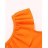 Arshiner Girls Two Piece Swimsuit Ruffles Flounce Printed Bikini Set Swimwear Girl Bathing Suits with Chest Pad(Orange)