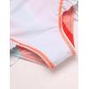 Arshiner Girls Two Piece Swimsuit Ruffles Flounce Printed Bikini Set Swimwear Girl Bathing Suits with Chest Pad(Orange)