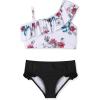 Arshiner Girls Two Piece Swimsuit Ruffles Flounce Printed Bikini Set Swimwear Girl Bathing Suits with Chest Pad(Pattern 1)