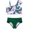 Arshiner Girls Two Piece Swimsuit Ruffles Flounce Printed Bikini Set Swimwear Girl Bathing Suits with Chest Pad(Pattern 2)