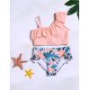 Arshiner Girls Two Piece Swimsuit Ruffles Flounce Printed Bikini Set Swimwear Girl Bathing Suits with Chest Pad(Pattern 4)