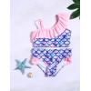 Arshiner Girls Two Piece Swimsuit Ruffles Flounce Printed Bikini Set Swimwear Girl Bathing Suits with Chest Pad(Pattern 5)