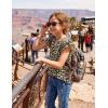 Girls T Shirts Ruffle Short Sleeve Round Neck Loose Blouse Summer Solid Color Casual Girl Tee Tops for 3-12 Years(Leopard Print)