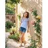Girls T Shirts Ruffle Short Sleeve Round Neck Loose Blouse Summer Solid Color Casual Girl Tee Tops for 3-12 Years(Multi Flowers/Butterfly)