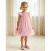 Arshiner Toddler Tulle Dress for Girls Layered Tutu Ruffle Dresses Swing Twirly Fairy Summer Birthday Party Wedding Sundress(Light Pink)