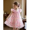Arshiner Toddler Tulle Dress for Girls Layered Tutu Ruffle Dresses Swing Twirly Fairy Summer Birthday Party Wedding Sundress(Pink Confetti)