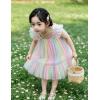Arshiner Toddler Tulle Dress for Girls Layered Tutu Ruffle Dresses Swing Twirly Fairy Summer Birthday Party Wedding Sundress(Pink Rainbow)