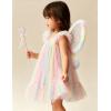 Arshiner Toddler Tulle Dress for Girls Layered Tutu Ruffle Dresses Swing Twirly Fairy Summer Birthday Party Wedding Sundress(Pink Rainbow)