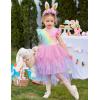 Arshiner Toddler Tutu Dress Little Girls Irregular Tulle Princess Birthday Party Formal Dresses(Gradient Star Rainbow)