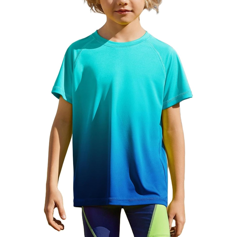 image:imageArshiner Boys UPF 50 Rash Guard Swim Shirts Short Sleeve Quick Dry UV Protection Sun Shirt for Boys and GirlsGradient Ocean