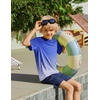 Arshiner Boys UPF 50+ Rash Guard Swim Shirts Short Sleeve Quick Dry UV Protection Sun Shirt for Boys and Girls(Gradient Blue White)