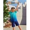 Arshiner Boys UPF 50+ Rash Guard Swim Shirts Short Sleeve Quick Dry UV Protection Sun Shirt for Boys and Girls(Gradient Ocean)