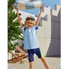 Arshiner Boys UPF 50+ Rash Guard Swim Shirts Short Sleeve Quick Dry UV Protection Sun Shirt for Boys and Girls(Light Blue)