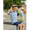 Arshiner Boys UPF 50+ Rash Guard Swim Shirts Short Sleeve Quick Dry UV Protection Sun Shirt for Boys and Girls(Light Blue)