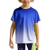Arshiner Boys UPF 50+ Rash Guard Swim Shirts Short Sleeve Quick Dry UV Protection Sun Shirt for Boys and Girls(Gradient Blue White)