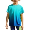 Arshiner Boys UPF 50+ Rash Guard Swim Shirts Short Sleeve Quick Dry UV Protection Sun Shirt for Boys and Girls(Gradient Ocean)