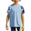 Arshiner Boys UPF 50+ Rash Guard Swim Shirts Short Sleeve Quick Dry UV Protection Sun Shirt for Boys and Girls(Light Blue)