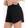 Arshiner Girls Athletic Shorts Crossover High Waisted 2 in 1 Running Shorts with Pockets for Kids Sports Volleyball Soccer(Black)