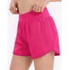 Arshiner Girls Athletic Shorts Crossover High Waisted 2 in 1 Running Shorts with Pockets for Kids Sports Volleyball Soccer(Hot Pink)