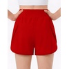 Arshiner Girls Athletic Shorts Crossover High Waisted 2 in 1 Running Shorts with Pockets for Kids Sports Volleyball Soccer(Red)