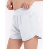 Arshiner Girls Athletic Shorts Crossover High Waisted 2 in 1 Running Shorts with Pockets for Kids Sports Volleyball Soccer(White)