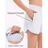 Arshiner Girls Athletic Shorts Crossover High Waisted 2 in 1 Running Shorts with Pockets for Kids Sports Volleyball Soccer(White)