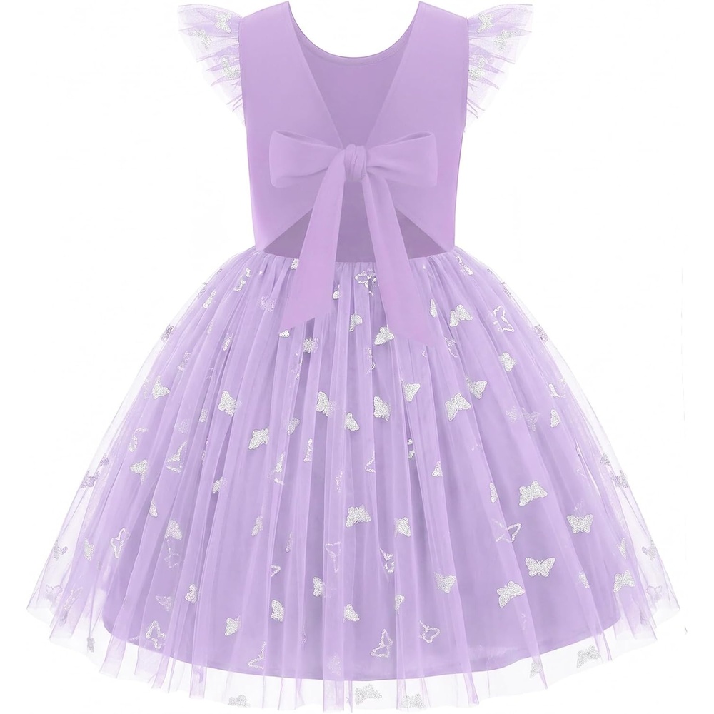 image:imageArshiner Toddler Tutu Dress Little Girls Summer Tulle Backless Party Birthday Cotton Dresses 26YPurple Butterfly