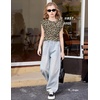 Arshiner Girls T Shirts Cap Sleeves Casual Summer Tops Crewneck Tank Loose Fit Fashion Blouse Tee(Leopard Print)