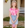 Arshiner Girls T Shirts Cap Sleeves Casual Summer Tops Crewneck Tank Loose Fit Fashion Blouse Tee(Pink Tie Dye)
