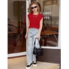 Arshiner Girls T Shirts Cap Sleeves Casual Summer Tops Crewneck Tank Loose Fit Fashion Blouse Tee(Red)