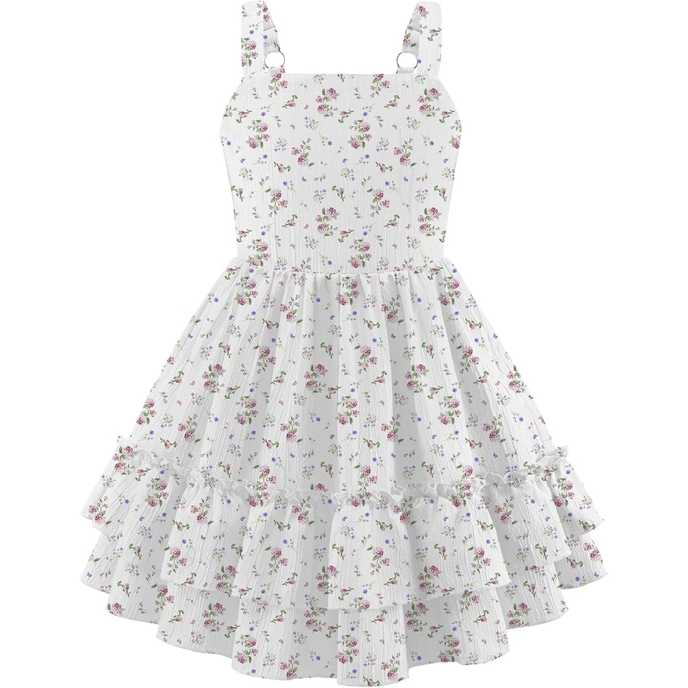image:imageArshiner Girls Cami Summer Dress Boho Sleeveless Casual Sundress with Pockets for 412 YWhite Floral