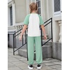 Arshiner Girls 2 Piece Outfits Fashion Clothes Short Sleeve Tops and Jogger Pants Kids Tracksuit Sweatsuits Set(Light Green)