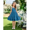 Arshiner Girls Cami Summer Dress Boho Sleeveless Casual Sundress with Pockets for 4-12 Y(Deep Lake Blue)