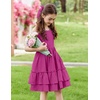 Arshiner Girls Cami Summer Dress Boho Sleeveless Casual Sundress with Pockets for 4-12 Y(Rose Red)