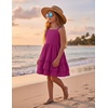 Arshiner Girls Cami Summer Dress Boho Sleeveless Casual Sundress with Pockets for 4-12 Y(Rose Red)