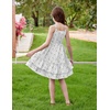 Arshiner Girls Cami Summer Dress Boho Sleeveless Casual Sundress with Pockets for 4-12 Y(White Floral)